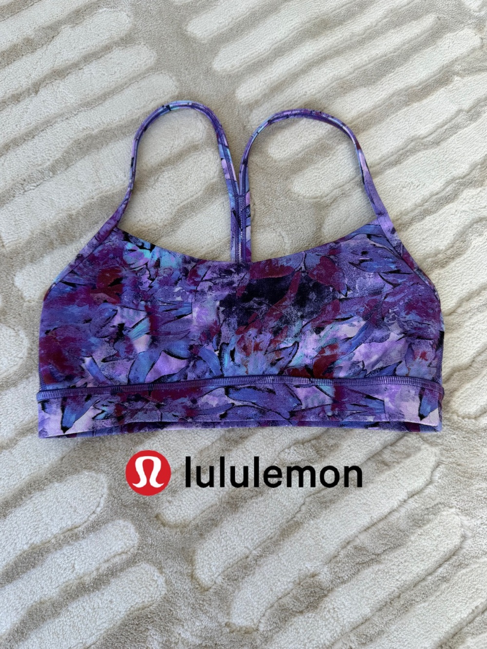 lululemon Purple Multi-Print Strappy Sports Bra